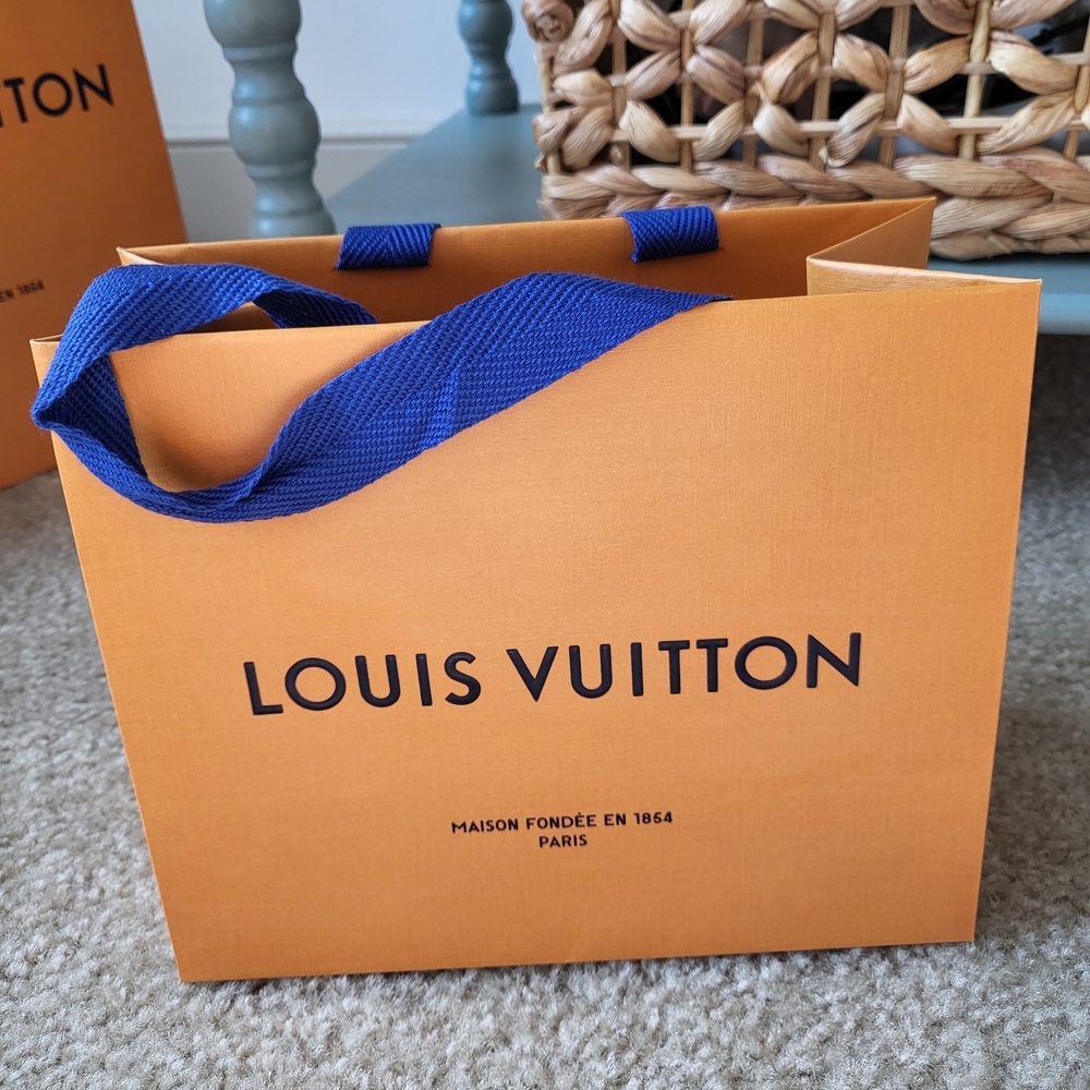 Louis Vuitton Tangerine Bag with Indigo Handles